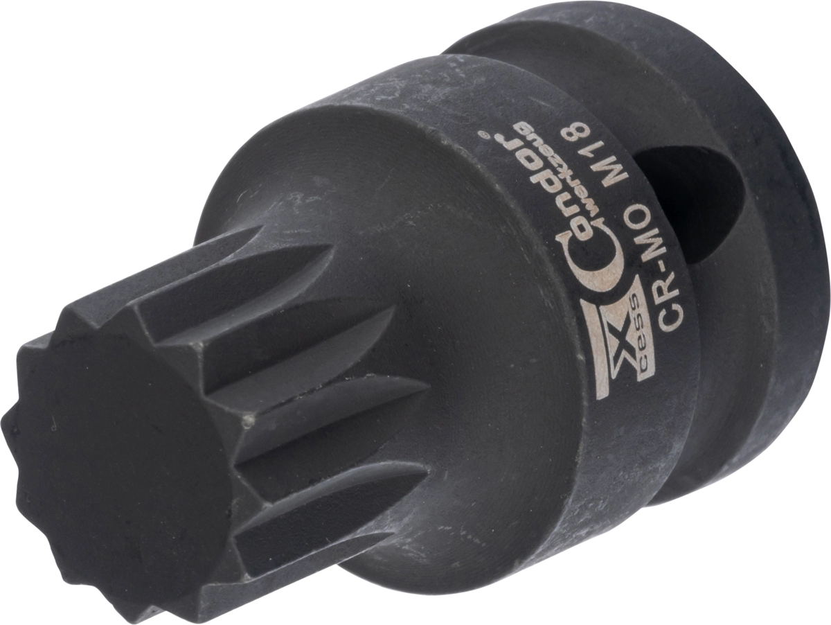 Douille à embout impact, 1/2 ", multi-dents M18x40 mm
