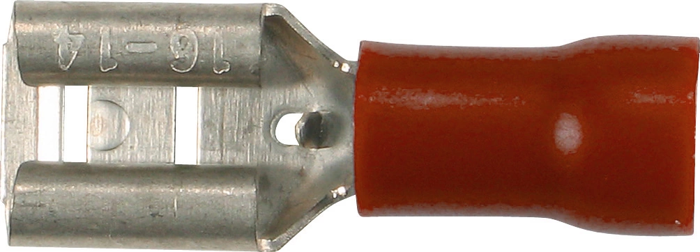 Kabelskor, 100 delar., röd, 0.5-1.5 mm², 6.3 mm