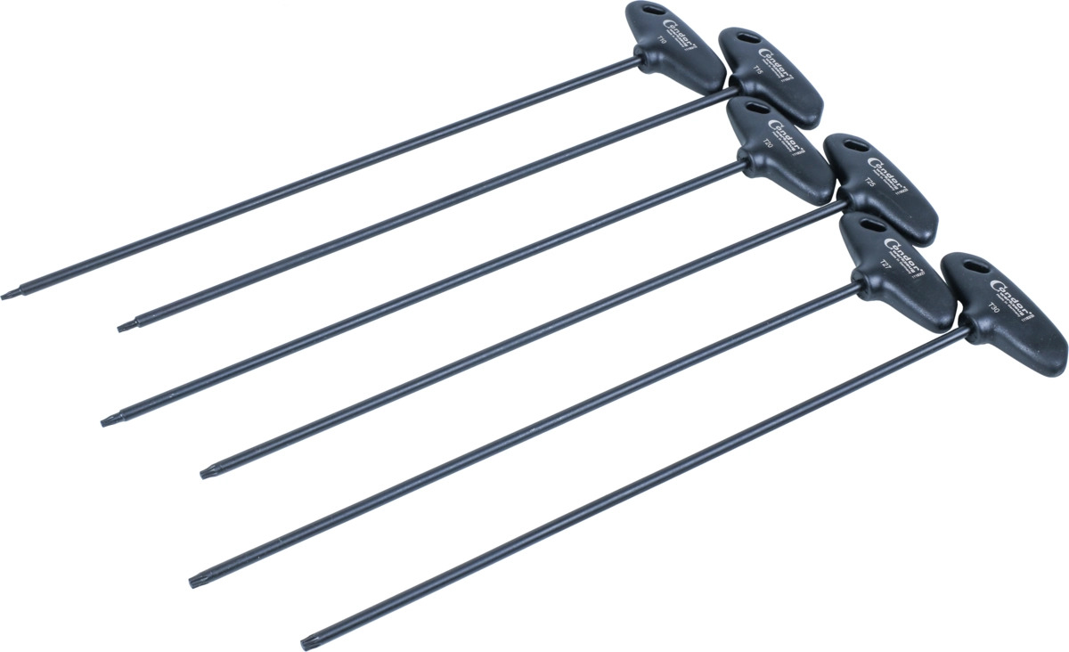 T-Griff-Schraubendreher-Satz, 6-tlg., extra lang, T-Profil T10-30