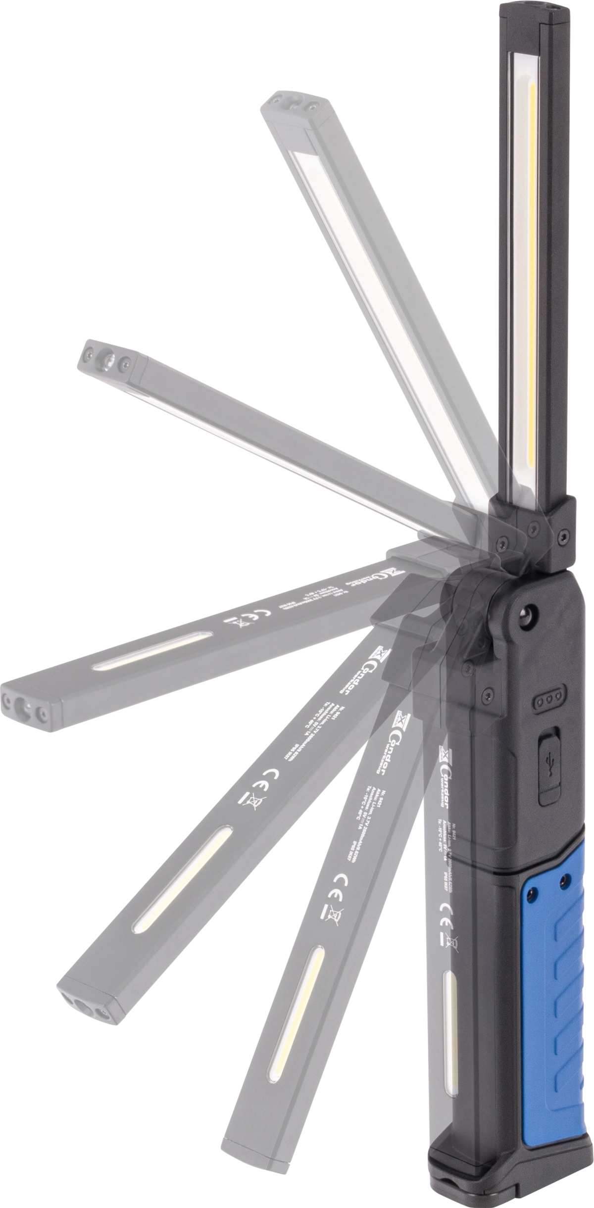 Akku-Handlampe, kabelloses Aufladen, COB-LED ”Slim Light 3-in-1“