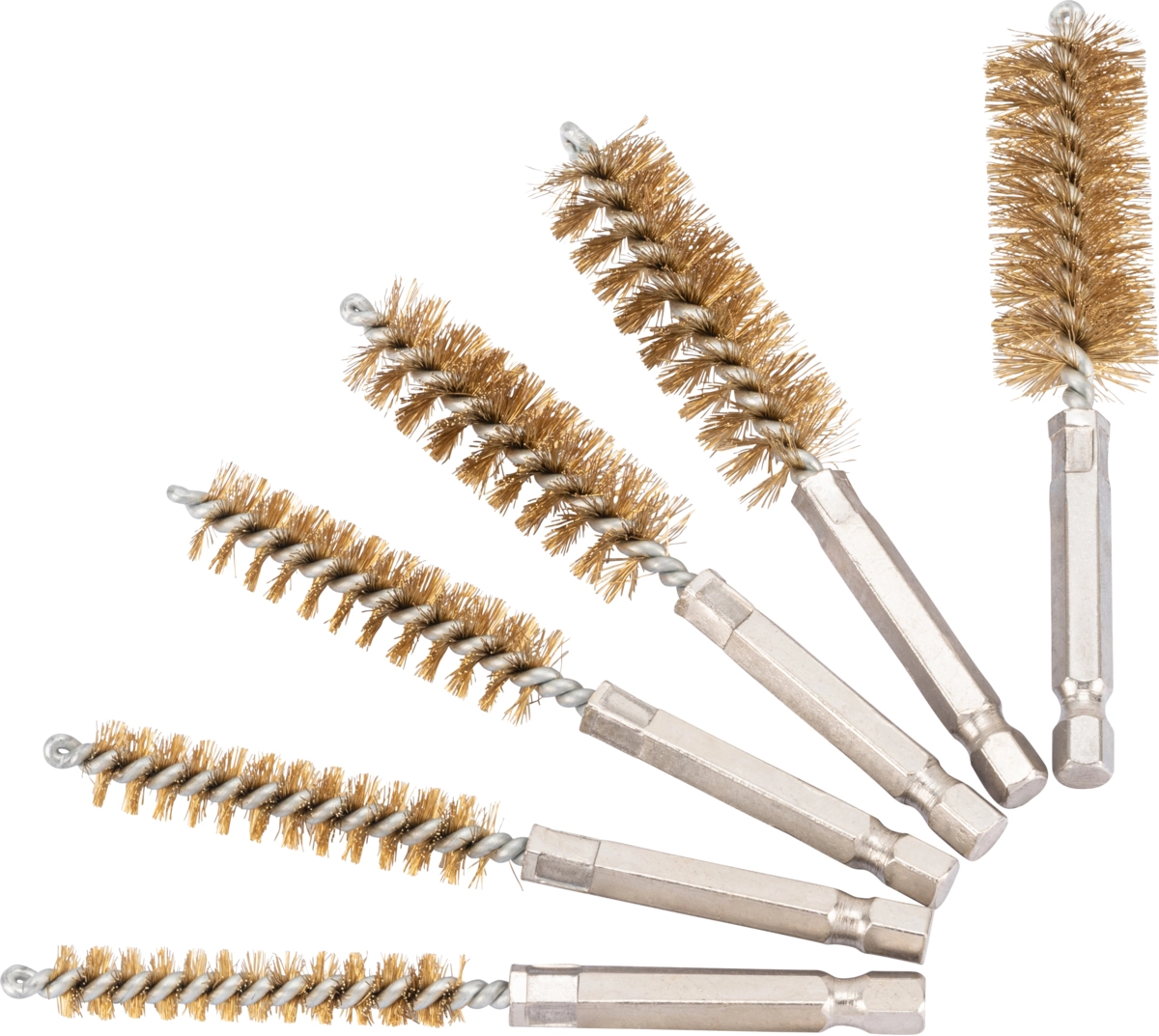 Bürsten-Sortiment, 6-tlg., Messing, ø 8-19 mm