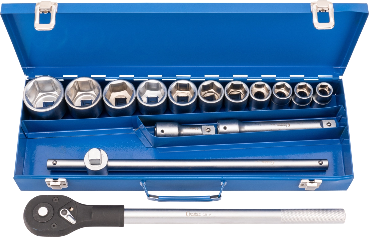 Serie 15 chiavi a bussola esagonale da 3/4"