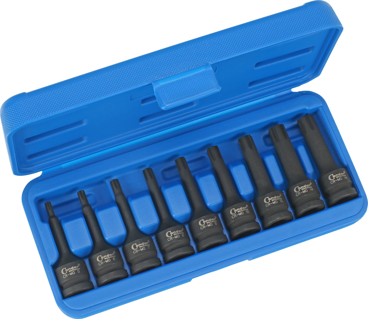 Kraftsteckschlüssel-Satz, 9-tlg., 1/2", Keilnut M5-14