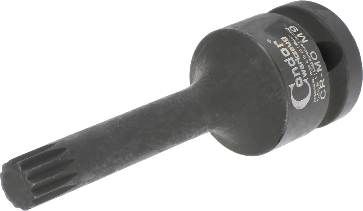 Krafthylsa Bit, 1/2", spline M9x78 mm