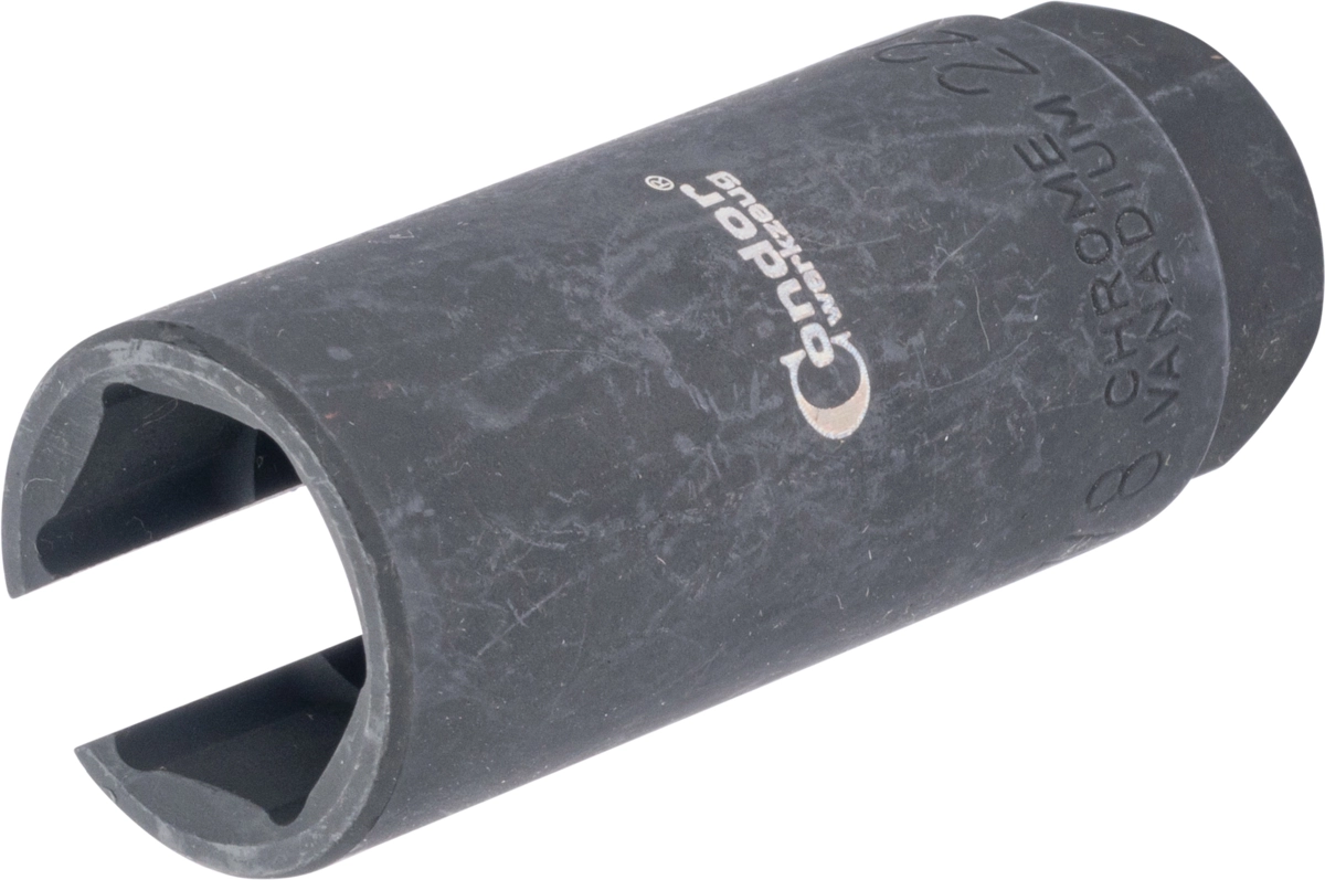 Spezial-Steckschlüssel, 3/8", SW22, 80 mm, geschlitzt