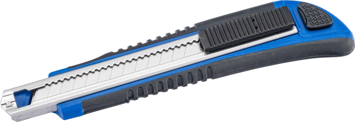 Couteau universel, guide lame métal, manche 2 composants, 9 mm