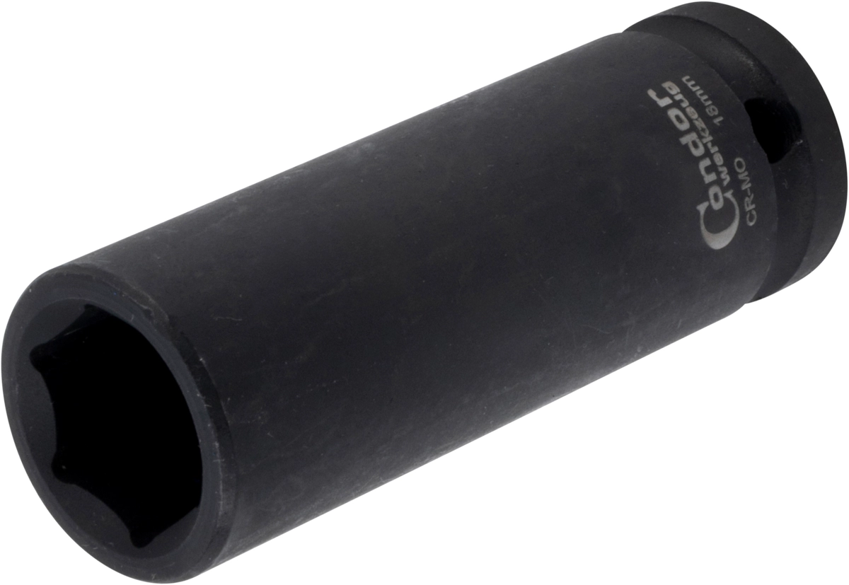 Kraft-Stecknuss, 1/2", 6-kant 18 mm, tief