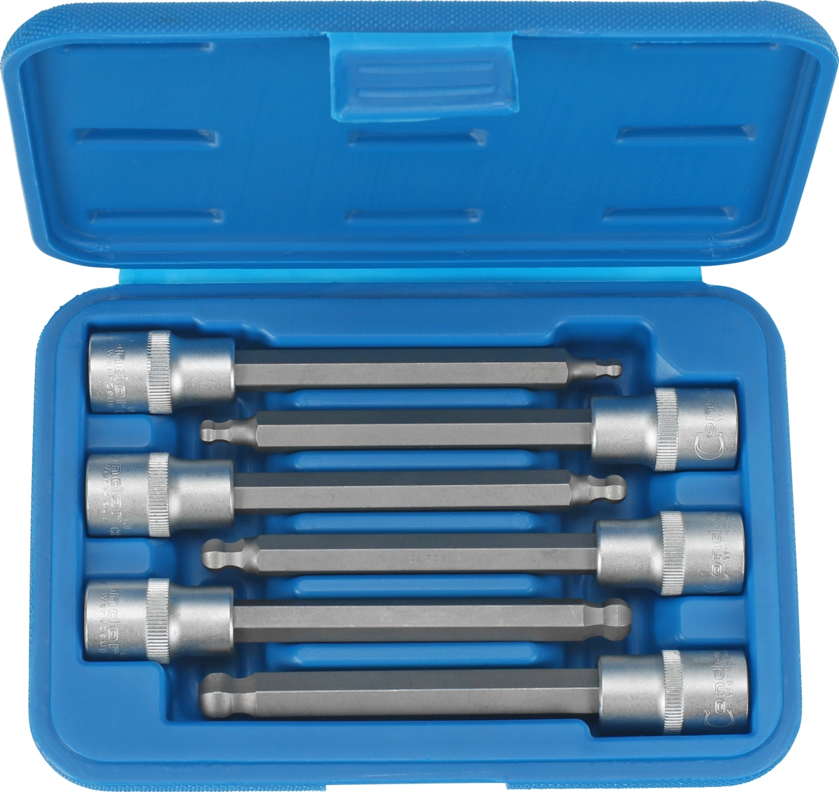Socket Bit Set, 6 pcs., 1/2", 140 mm, ball end 5-12 mm