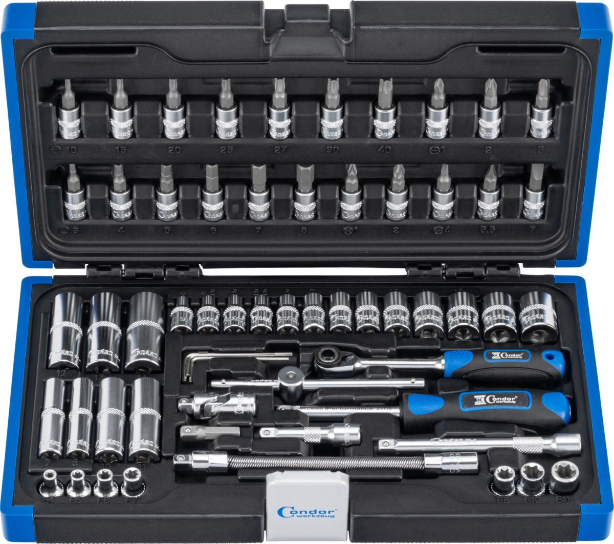 Steckschlüssel-Satz, 60-tlg., 1/4", 6-kant 4-14 mm