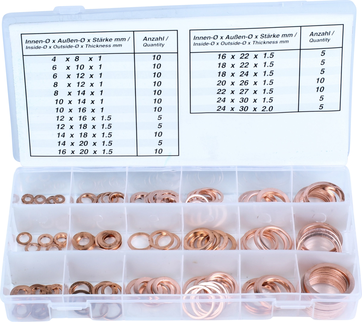 Assortimento anelli in rame