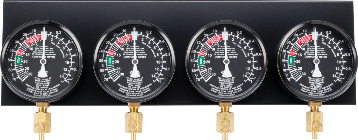 Manometer List, med 4 manometrar