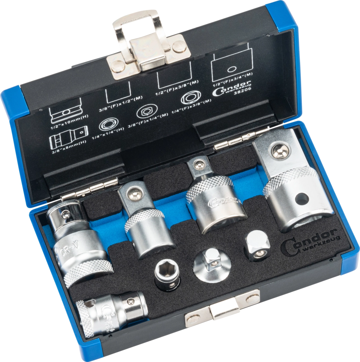 Adaptersatz, xcess performance, 8-tlg., 1/4-3/4" -Antrieb