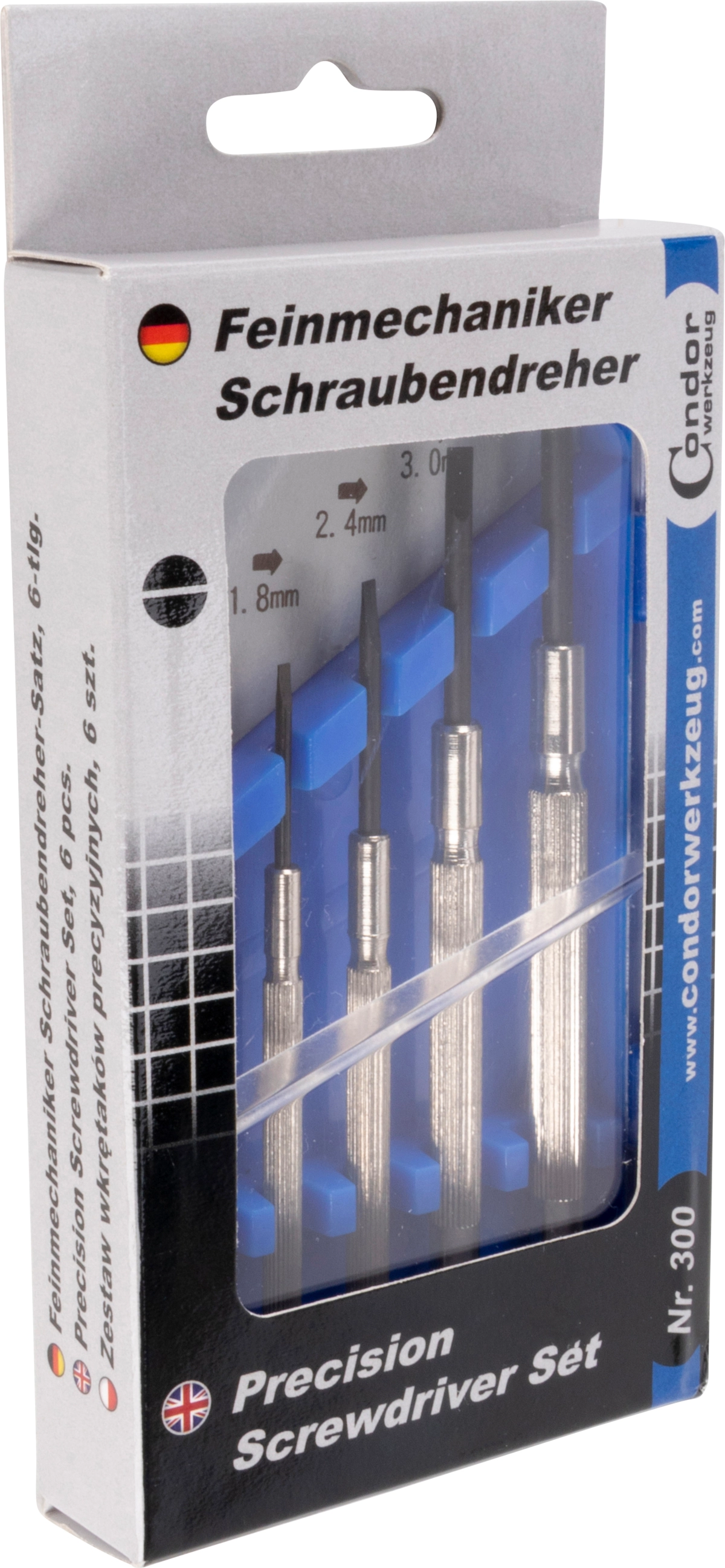 Feinmechaniker-Schraubendreher-Satz, 6-tlg., Schlitz 0.9-3.5 mm