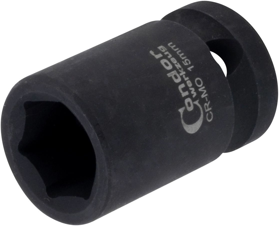 Impact Socket, 1/2", hexagon 15 mm