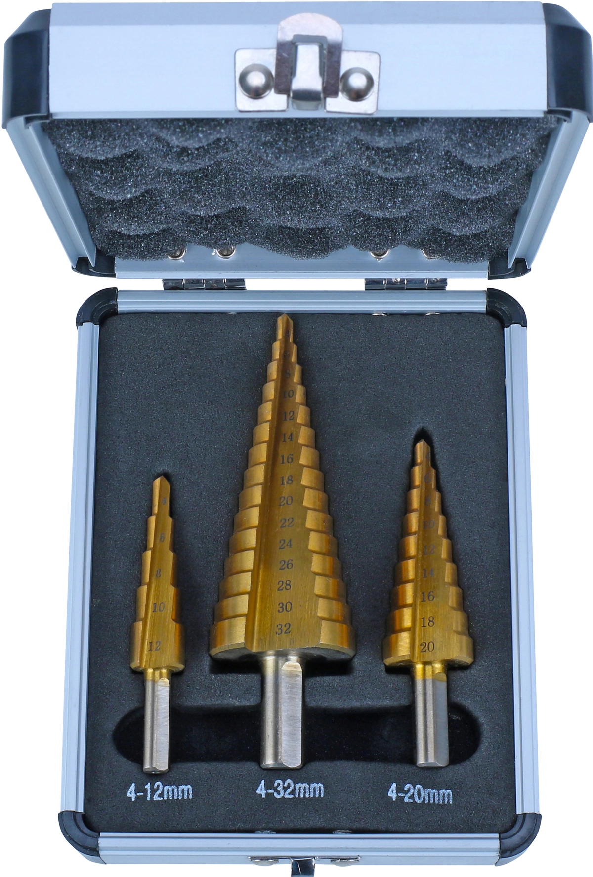Stegborr Set, 3 delar., HSS, 4-12 / 4-20 / 4-32 mm