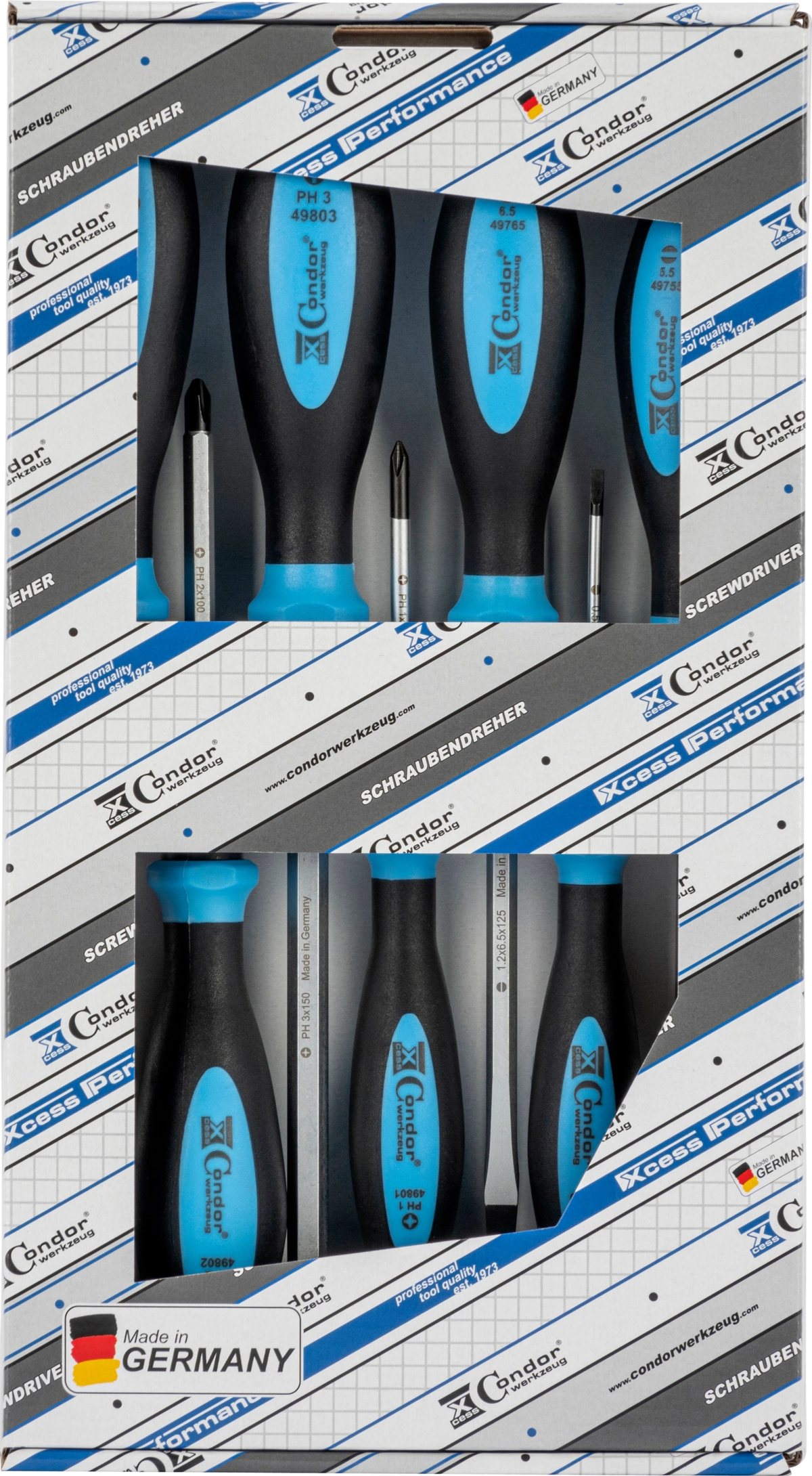 Schraubendreher-Satz, xcess performance, 7-tlg., Schlitz + Kreuz