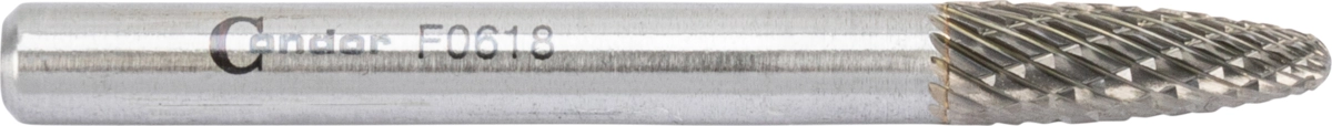 HM-Frässtift, Rundbogen (F), kreuzverzahnt, ø 6 mm