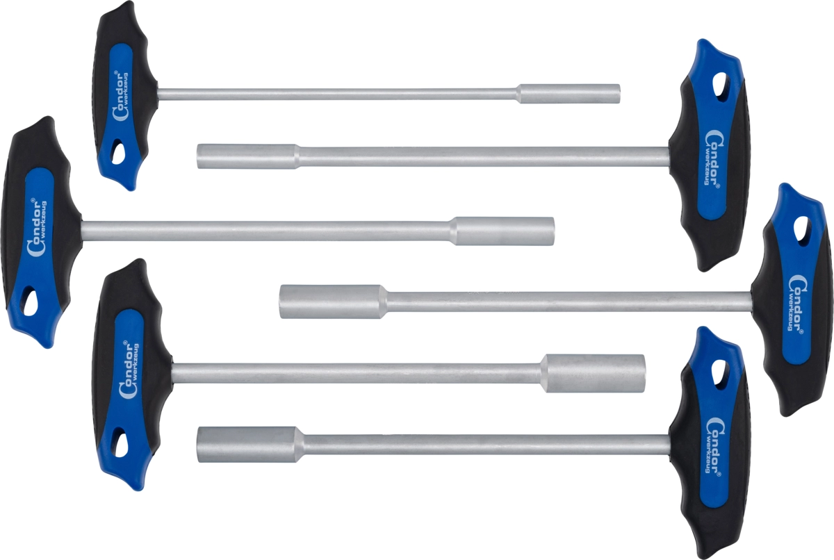 T-Handle Key Set, 6 pcs., 230 mm, hex 6-14 mm