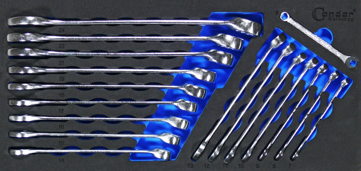 Schaumeinlage Gabel-Ringschlüssel Nr. 35-17T, 17-tlg., 6-24 mm