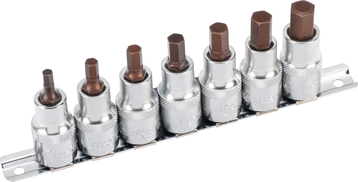 Bit-Stecknüsse, xcess performance, 7-tlg., 1/2", Innensechskt. 5-12 mm