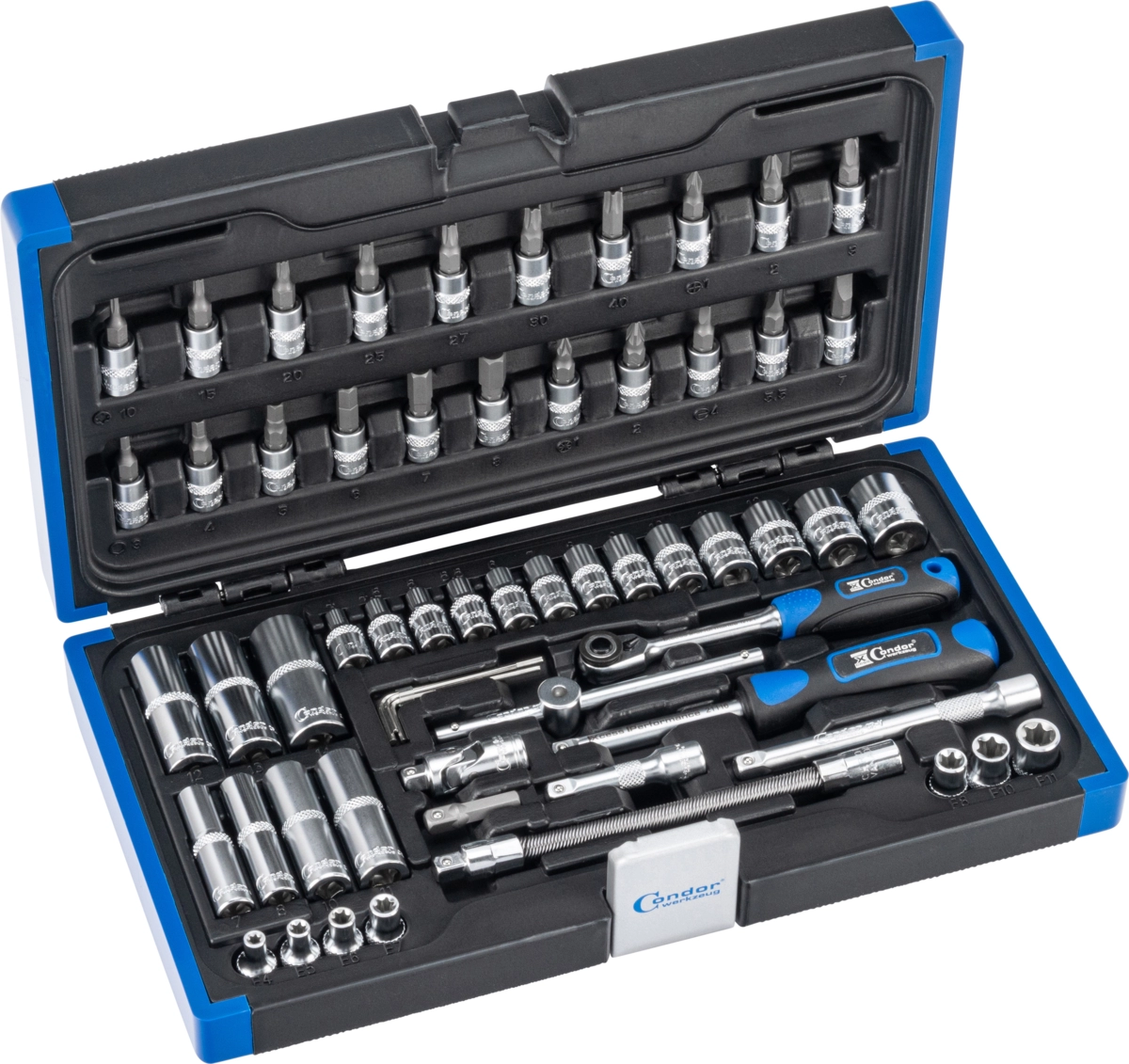 Steckschlüssel-Satz, 60-tlg., 1/4", 6-kant 4-14 mm