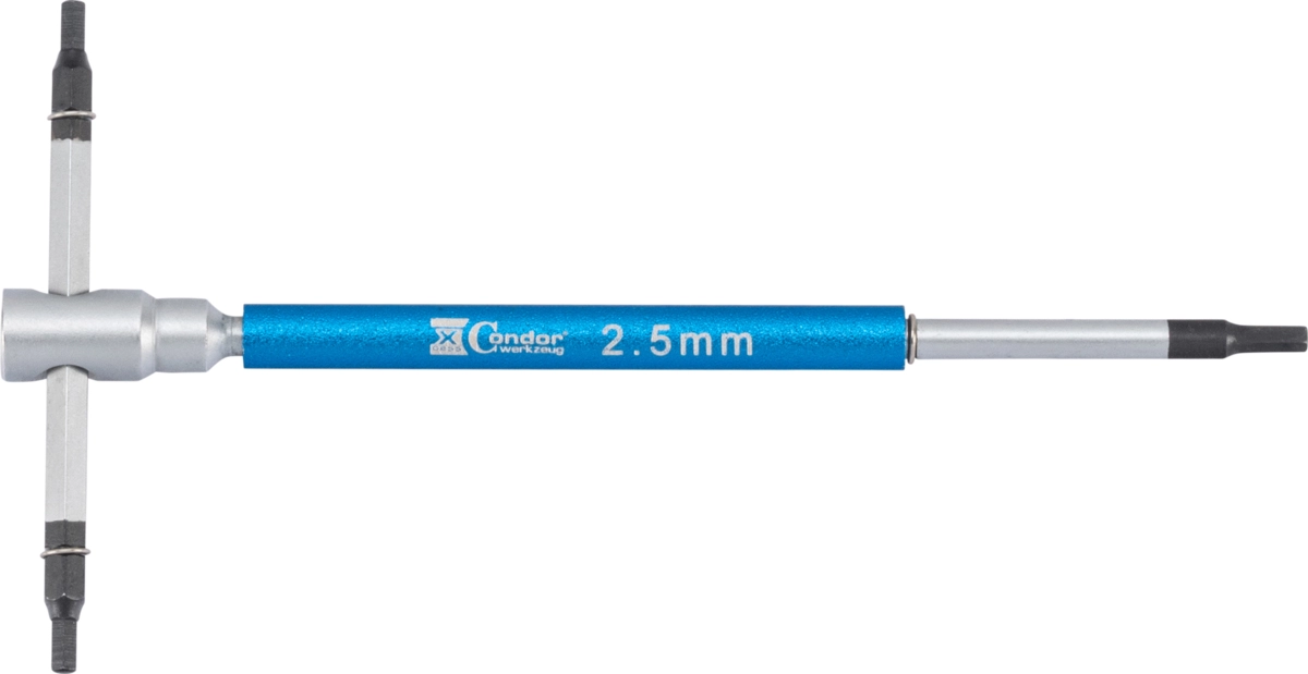3-Way Fast Spin T-Handle Key, 125x65 mm, hexagon 2.5 mm