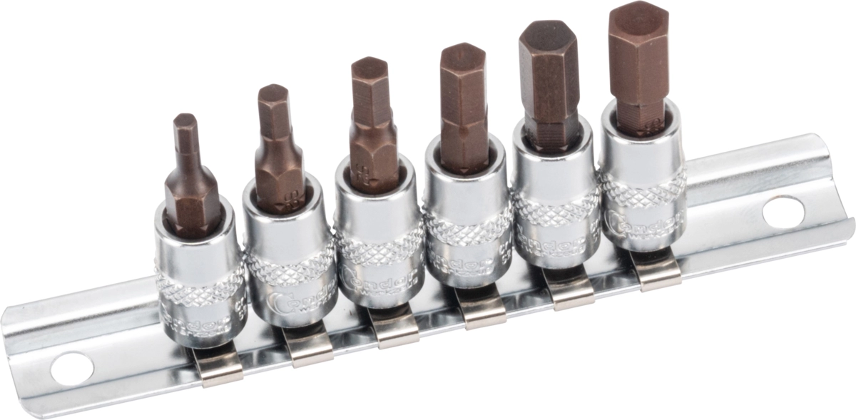 Bit-Stecknüsse, xcess performance, 6-tlg., 1/4", Innensechskt. 3-8 mm