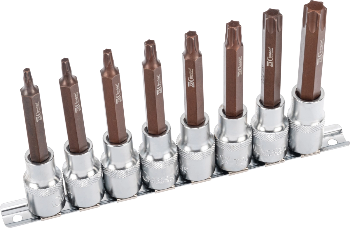 Socket Bit Set, xcess performance, 8 pcs., 1/2", TX-Star T25-60