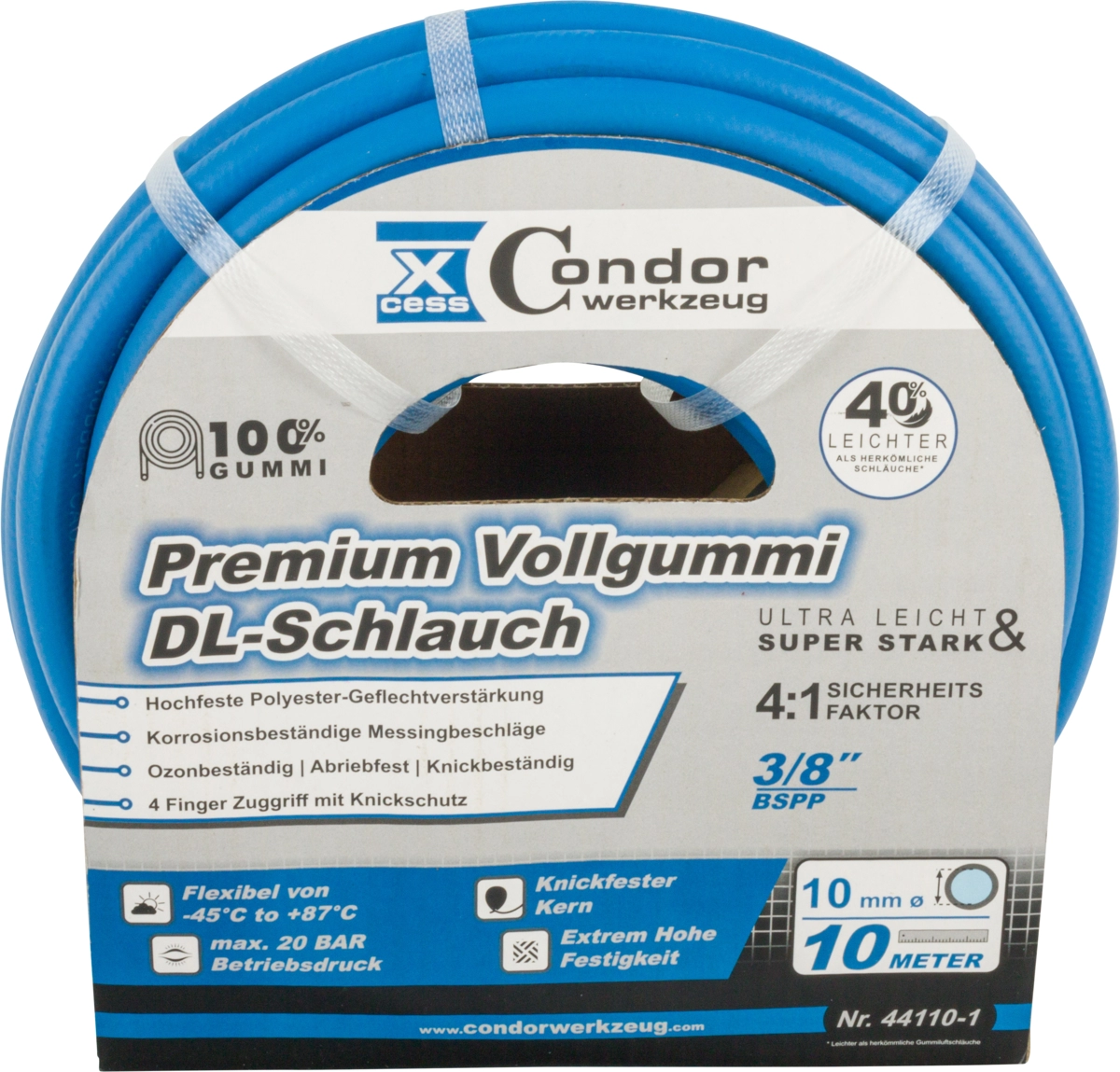 Druckluft-Schlauch, High-End-Voll-Gummi, ø 10 mm x 10 m, ohne Kupplung