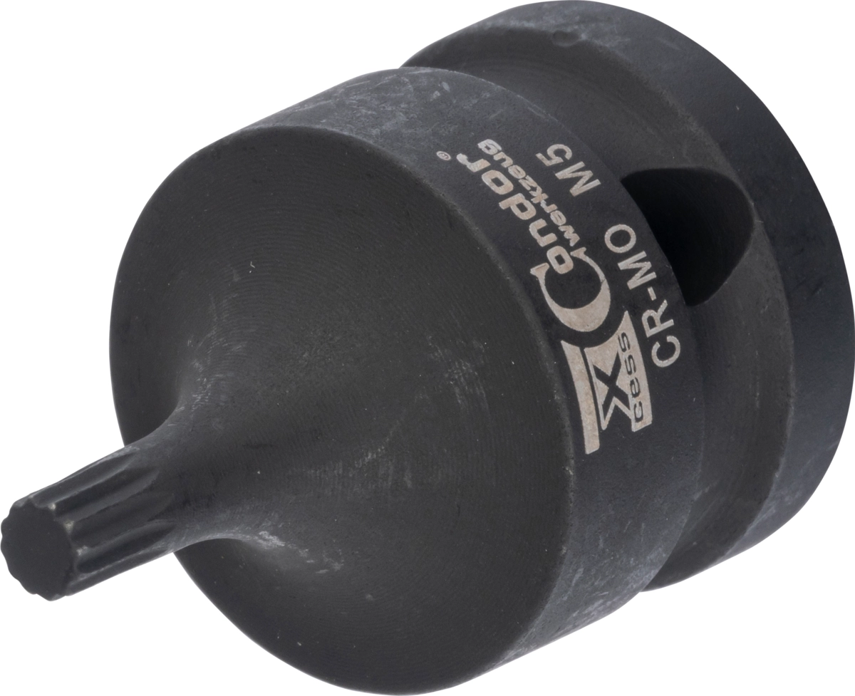 Kraft-Bit-Stecknuss, 1/2", Vielzahn M5x40 mm