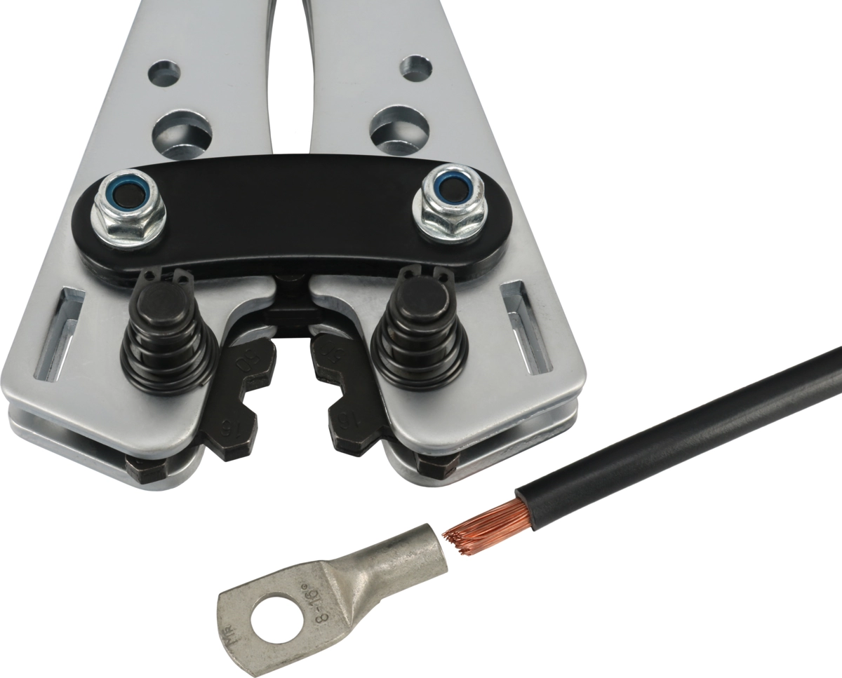 Crimping pliers with hexagon crimp profile