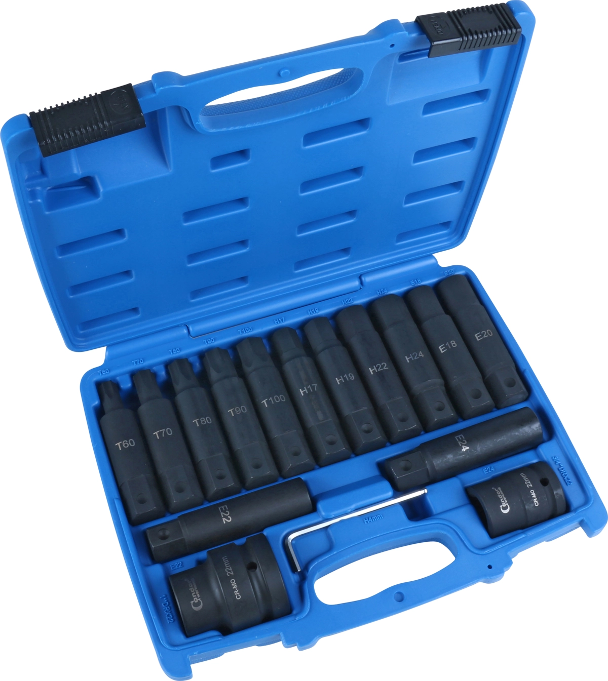Impact Bit Set for Trucks, 16 pcs., 3/4+1", CrMo