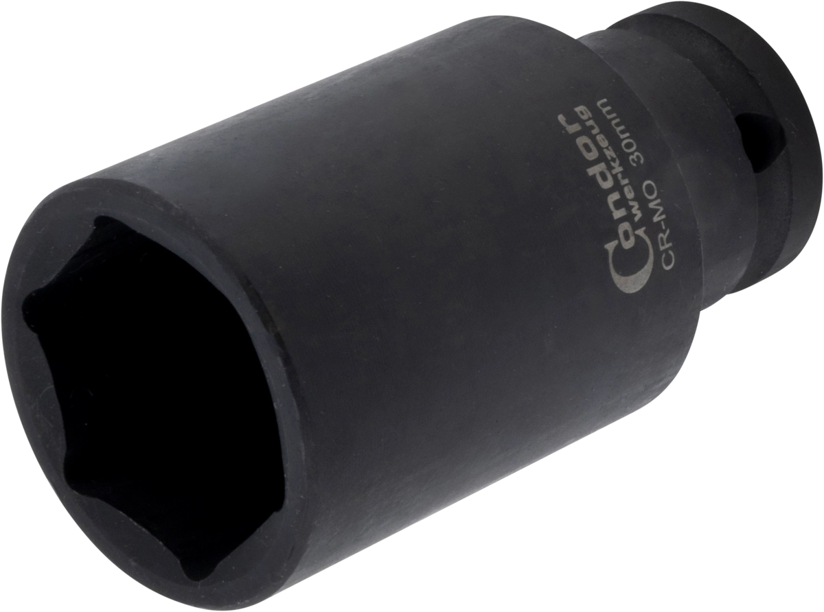Kraft-Stecknuss, 1/2", 6-kant 30 mm, tief