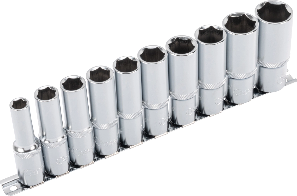 Steckschlüssel-Einsätze, xcess performance, 10-tlg., 1/2", tief, 6-kant 10-24 mm