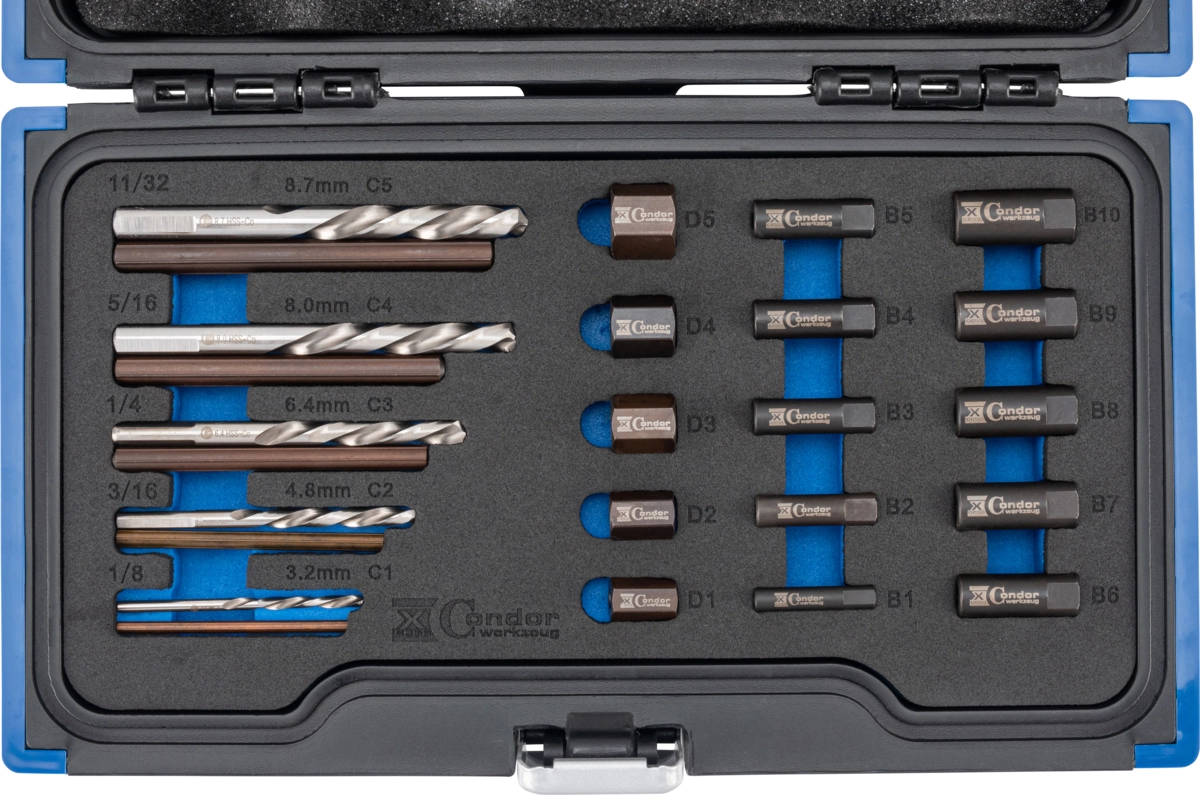 Stud Extractor Set, 25 pcs., for screws/bolts M5-16