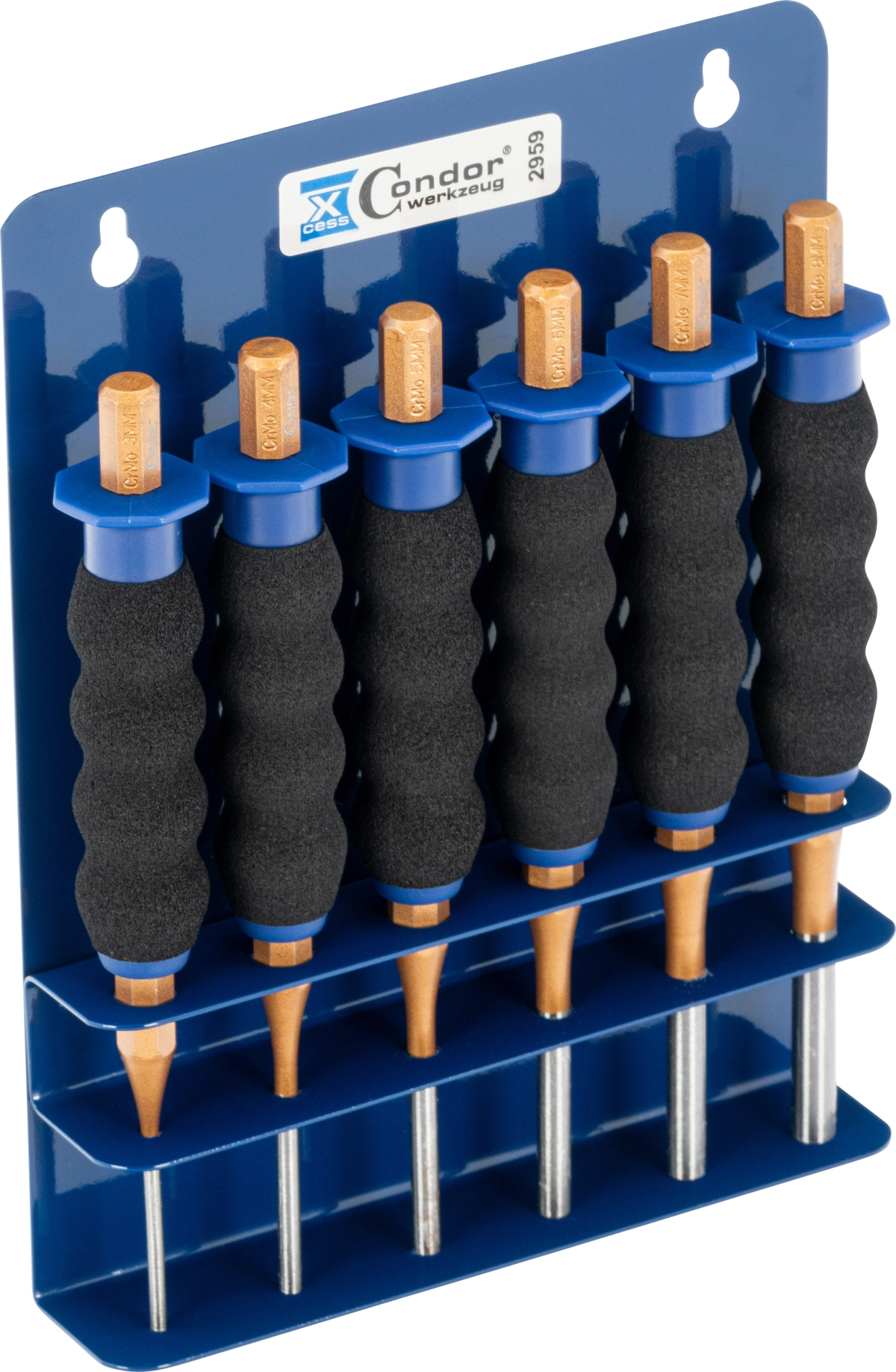Pin Punch Set, soft grip, 6 pcs.